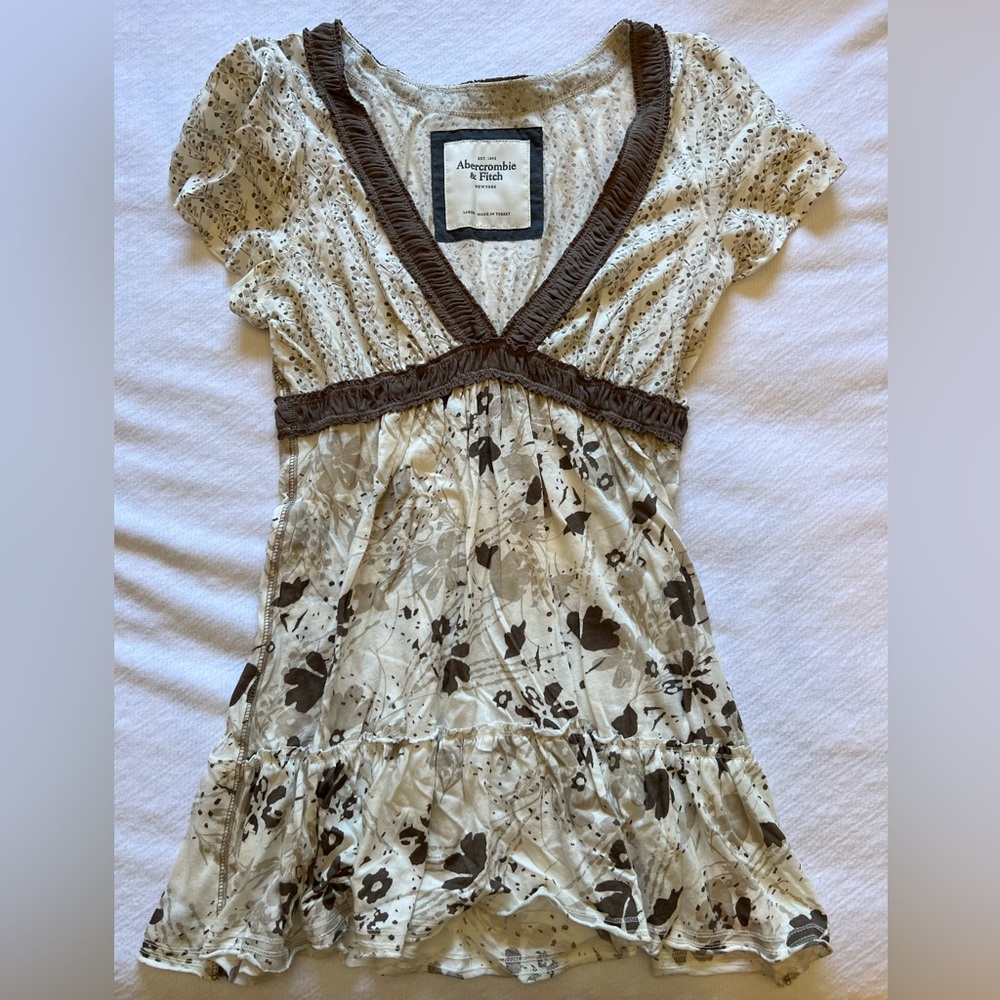 Abercrombie & Fitch V Neck Babydoll Top